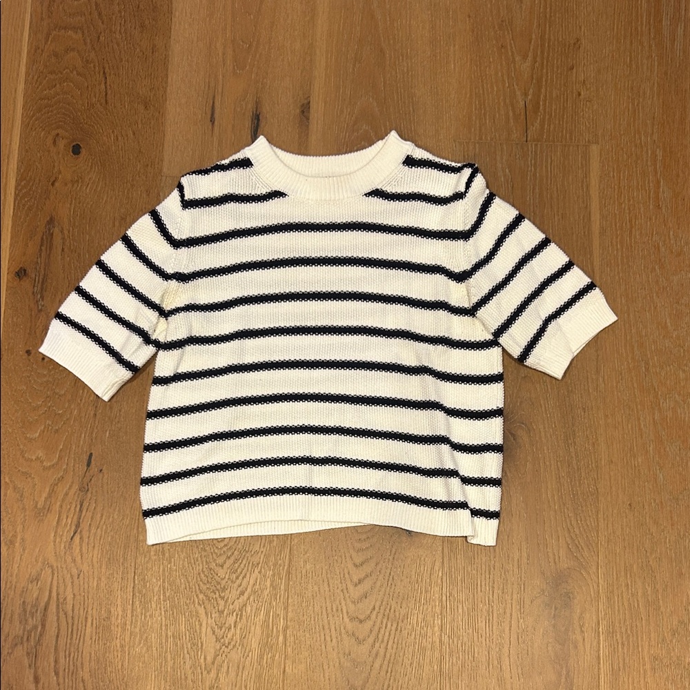French Connection Sweater in Black and White Stripes size small